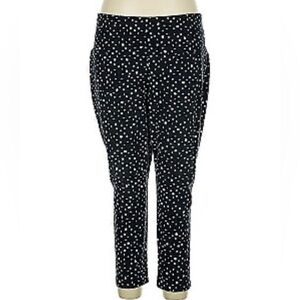 Zenergy by Chico’s Black Leggings w/ White Dots | Size 2 (Fits M / 8–10)